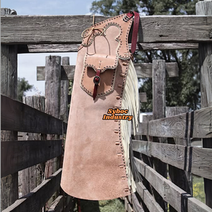Fentes Western En Cuir Fait Main - Eagle Brand - Taille S/M - équitation