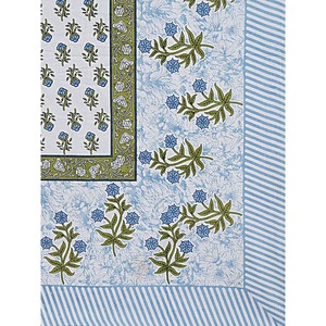 Turquoise Blue Floral 100% Cotton Bedsheet Set 240 TC Super <b>King</b> <b>Size</b> with 2 Pillow Covers 3-Piece Home Use-SHKV1091 - Product Image 5