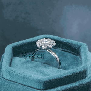 1 Ct Round Cut Moissanite Prong <b>Set</b> Floral Style Trendy 925 Sterling Silver Engagement/Wedding <b>Ring</b> <b>for</b> <b>Women</b>/Her by Ritzin - Product Image 4