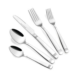 High Quality Unique Silver <b>Mirror</b> Polished Hammered Handle Bold Stainless Steel Flatware Set - Product Image 6