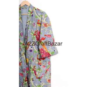 Veste kimono Kantha élégante, matelassée, en coton imprimé à la main, tenue de fête élégante, respirante, kimono élégant pour femmes - Product Image 3