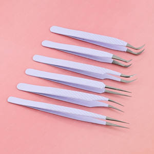 Nueva Pinza para Extensión de Pestañas con Punta de Fibra Curva Hecha a Mano, Herramienta de Aislamiento Delgada y Larga con Extremo en Forma de Gancho para Pestañas de Volumen - Product Image 4