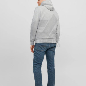Sudadera con Capucha para Hombre DUBBIX, Gris, Corte Regular, Informal, Transpirable, de Algodón, Diseño Sólido, Bolsillo Frontal con Logotipo, Otoño - Product Image 4