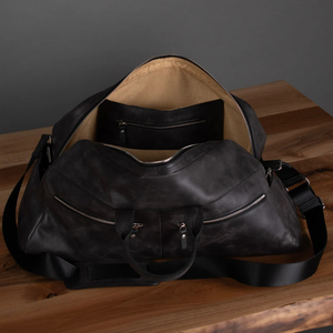 Vente directe en cuir véritable sac de voyage Borsa Duffel fourre-tout épaule Sport sac à main matériel pour faire un voyage - Product Image 6