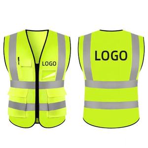 Gilet de sécurité haute visibilité pour hommes, réflecteur Xxxl, vêtements industriels de construction, 100% polyester, vert foncé, avec poches et fermeture éclair - Product Image 5