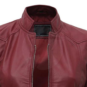 Chaqueta de cuero de Invierno para mujer hecha a medida con cuello levantado, diseña tu propio tejido impermeable y transpirable - Product Image 4