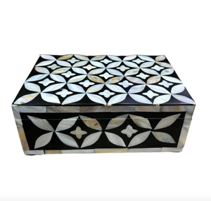 Nouveau Design Bois et Os Incrustation Porte-Serviettes Taille Personnalisée Forme Carrée Porte-Papier de Soie Fabriqué en Inde - Product Image 1