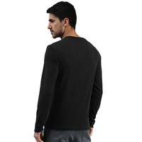 Camiseta de Punto para Hombre de Alta Calidad, Spandex/Algodón, Cuello Redondo, Manga Larga, Corte Ajustado, Color Sólido, Personalizable, Mejor Precio, Bangladesh