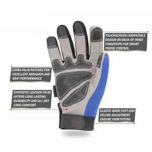 Gants de mécanicien en cuir de vachette grainé anti-rétrécissement, gants de conducteur, fonctions anti-coupure et anti-impact, gants de mécanicien - Product Image 6