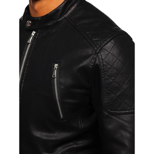 Meilleure vente OEM et ODM veste en cuir PU avec logo personnalisé pour hommes broderie de rue style automne veste de moto Hip Hop ample - Product Image 2