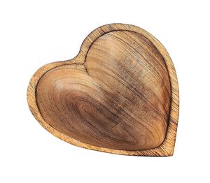 Bol en bois en forme de cœur avec une texture de grain lisse pour la décoration de la maison, à placer sur une table basse ou une étagère, article décoratif en stock - Product Image 6