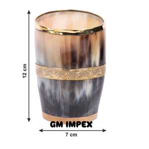 Bière en verre de corne de buffle faite à la main courte de haute qualité Style Viking artisanat naturel brillant poli nautique décoration de la maison Animal - Product Image 5