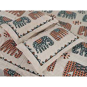 Parure de lit double en coton imprimé Jaipuri multicolore 240 TC avec 2 taies d'oreiller, écologique, 100% coton, ensemble 3 pièces (ADB1391) - Product Image 3
