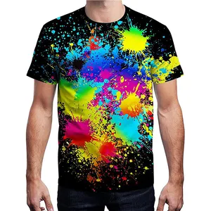 Neue Trendy Pant Splashes T-Shirts für Herren Polyester Spandex Voll sublimierte T-Shirts Atmungsaktive Hemden