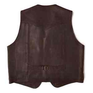 Nouvel arrivage de gilet en cuir chaud et coupe-vent pour l'hiver sans manches grande taille gilet d'extérieur chauffant intelligent en cuir véritable pour hommes - Product Image 5
