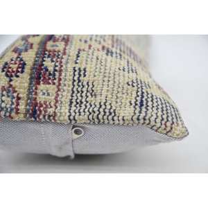 Oreiller en laine Patchwork Kantha Beige de luxe 8x16 pouces coussin décoratif Vintage moelleux brodé imprimé pour sol de canapé - Product Image 5