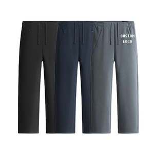 Pantalon de sport respirant taille haute conception Simple Logo personnalisé évacuation de l'humidité Flexible solide teint uni cordon automne - Product Image 1