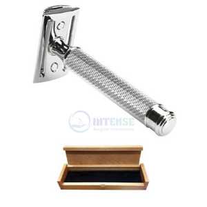 Maquinilla de afeitar de seguridad de doble filo ergonómica de acero inoxidable, instrumento de belleza para afeitado clásico, suministro de barbería y venta al por menor - Product Image 3