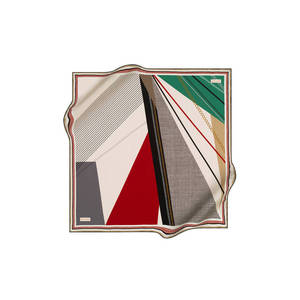Pañuelo Cuadrado de Seda con Estampado Geométrico, Diseño Digital para Primavera, Verano y Otoño - Product Image 1