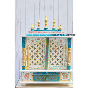 Pooja Mandir de madera de alta calidad hecho a mano para adoración hindú Mandir colgante de pared para regalos de boda y Diwali - Product Image 2
