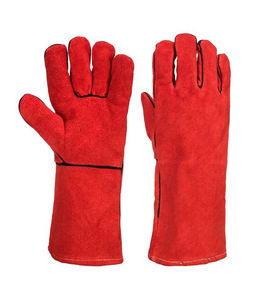 Meilleure qualité Gants de travail en cuir de vache fendu de 14 pouces Gants de soudage de sécurité pour soudeur - Product Image 5
