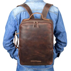 กระเป๋านักเรียน/นักศึกษาสำหรับผู้ชาย/ผู้หญิงทำด้วยมือหนัง PU สำหรับกลางแจ้ง - Product Image 3