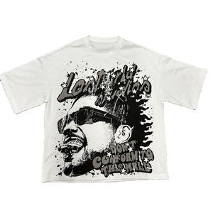 T-shirt épais pour hommes 300GSM 100% coton Logo personnalisé imprimé graphique recadrée Streetwear T-shirt vierge Boxy Fit Vente en gros - Product Image 2