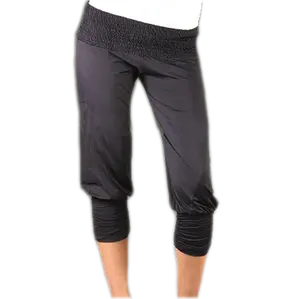 运动健身房慢跑日常穿瑜伽打底裤棉竹卡普里打底裤素描打底裤女性有机服装