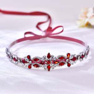 Bridella BS167R Wine Red Wedding Belt-Adjustable Fit Elegant & Stylish <b>Accessory</b> - Product Image 2