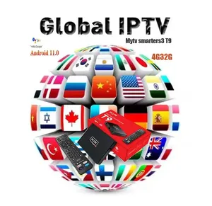 안드로이드 TV 박스 Mytv smarters3 T9 IPTV 구독 20000 + 라이브 7000 + Vod 미국 캐나다 영국 1 년 스포츠 뉴스 IPTV 상자에 대한 미국