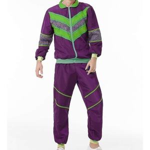 Ensemble 2 pièces en nylon imperméable unisexe personnalisé 3d broderie veste zippée pantalon réfléchissant 100% personnalisé Baggy coupe-vent survêtement - Product Image 3