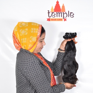 Extensiones de Cabello Humano Remy Indio, Color Negro Natural, Cutícula Alineada, Doble Trama a Máquina, 100g/pieza - Product Image 4