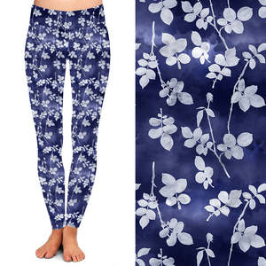 Leggings de Cintura Alta con Estampado Floral, Impresión Digital, 92% Poliéster, 8% Elastano, Suaves como la Mantequilla, para Mujer - Product Image 1