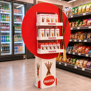Groothandelsdisplayrek van golfkarton voor verpakte knapperige koekjes, snack- en levensmiddelenwinkelrek - Product Image 1