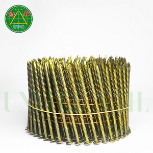 Clavos de bobina hechos en Vietnam para pistola de clavos neumática para paletas de madera de acero con cabeza a cuadros y tipo de vástago liso/anillo/tornillo - Product Image 1