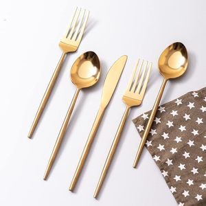 Nuevo juego de cubiertos con espejo de acero inoxidable, cuchillo, tenedor, cuchara, juego de 5 piezas, utensilios de cocina occidentales, juego de cubiertos para bodas y restaurantes - Product Image 2