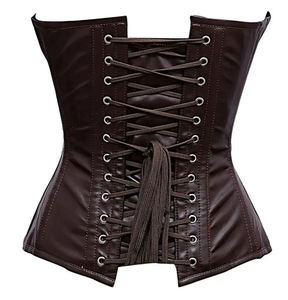 <b>Women's</b> Best Tummy Control <b>Corset</b> Body Shaper with Silk & Real Leather Breathable Eco-Friendly Design Zipper Closure Laces Back - Product Image 5