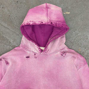 เสื้อฮู้ดผู้ชายโอเวอร์ไซส์แบบวินเทจแอซิดแบบสเปรย์โอเวอร์ไซส์ผลิตตามสั่ง - Product Image 5