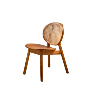 เก้าอี้รับประทานอาหารหวายด้านหลังแบบเรียบง่ายทำด้วยมือไม้สักเนื้อแข็งสำหรับเฟอร์นิเจอร์บ้านสำหรับคาเฟ่เลานจ์โรงแรมร้านอาหาร - Product Image 5