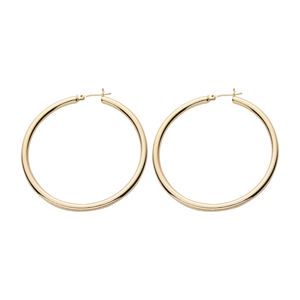 Pendientes de aro de moda, Pendientes de aro personalizados, Pendientes de aro de lujo chapados en oro, Cobre y latón, Joyas rellenas de oro Oro Joyeria - Product Image 1