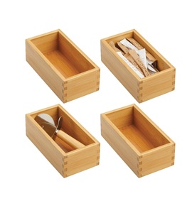 Contenedor de almacenamiento de bambú, cajón organizador, cajas para despensa de cocina, gabinete, estante, isla o encimera, sostiene aperitivos - Product Image 1