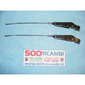 Bras d'essuie-glace chromés pour pare-brise FIAT 500 F L R, grande fixation Millerrighe pour l'adaptation des Tergicristalli Attacchi (essuie-glace) - Product Image 1