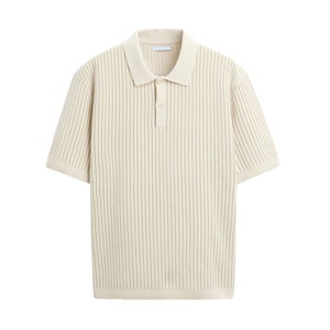 Pull-over cardigan côtelé unisexe respirant Polo décontracté à manches courtes pour hommes Pull-over à col ras du cou pour l'hiver Relax Fit - Product Image 3