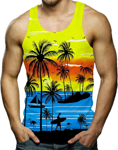 Men's Tank Tops Summer Casual Sleeveless Singlets Solid Cotton Polyester Breathable Quick Dry Sublimated 2024 - Product Image 4