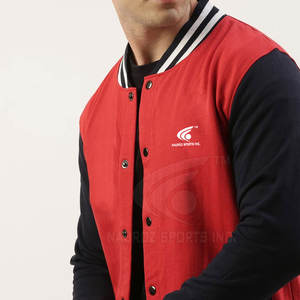 Veste Letterman d'hiver pour hommes, col montant, logo sur le devant, style rue haute, design écologique et populaire de marque privée, nouveau - Product Image 5