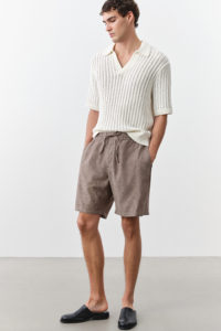 100% haute qualité propre marque Logo Design coton mélangé beige foncé couleur Shorts pour hommes Shorts surdimensionnés personnalisés pour hommes - Product Image 2