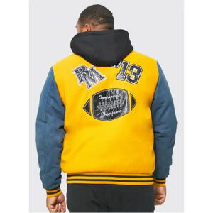 OEM Custom Ronpex International RI-300 Varsity <b>Jacket</b> School College Baseball Letterman for <b>Men</b> Embroidery Logos Breathable 100% - Product Image 2