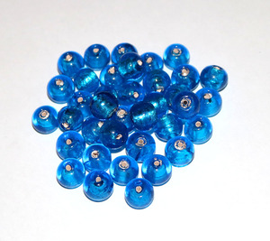 Premium Excel exporte des perles de verre rondes bleues 12mm avec lampe en cristal de feuille d'argent pour la fabrication et la décoration de bijoux - Product Image 3