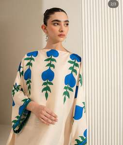 Punjabi ชุดสั้นสีขาวสำหรับฤดูร้อน kameez pallazzo ชุดผ้าไหมสไตล์ปากีสถานแขนยาวจาก Sharara อินเดียขายส่ง farshi shalwar - Product Image 3