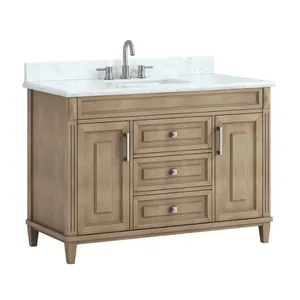 Bath Vanity 3 Drawers 2 Doors Brown No marble - antique Wood Furniture Handmade manufacture from Jepara Indonesia Furniture